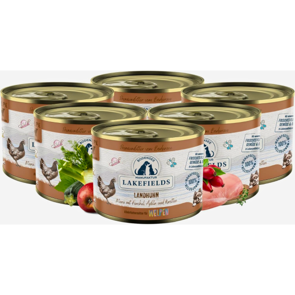 Welpenfutter Huhn – Premium Nassfutter für Welpen mit frischem Landhuhn, Gemüse & Kräutern